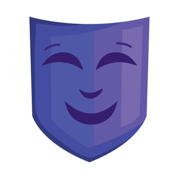 blue happy theater mask vector