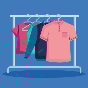 rack with clothes hanging vector