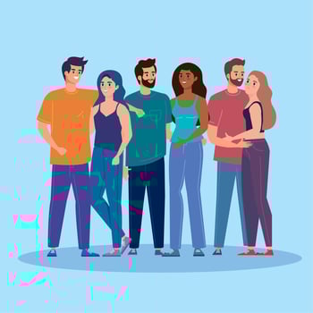 three lovers couple vector