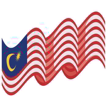 malaysia flag waving emblem vector