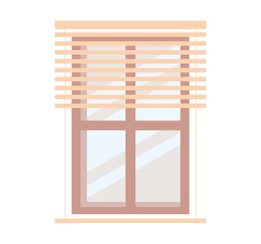 wooden window with blind vector