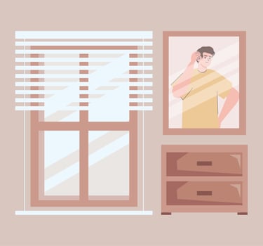 room house indoor scene vector