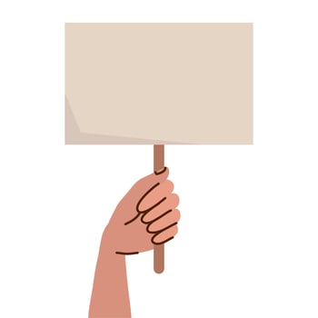 protester hand with banner vector