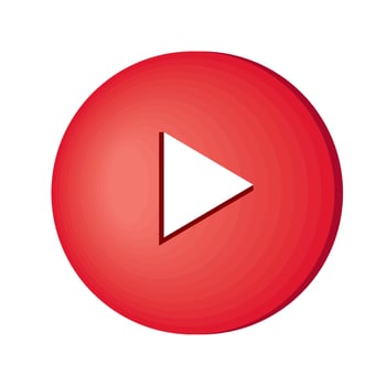 red media player buttton vector
