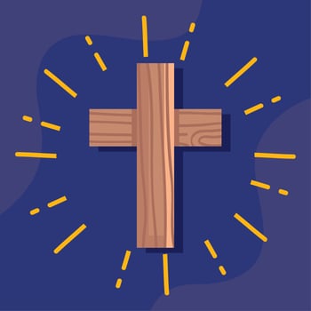 religious wooden cross vector