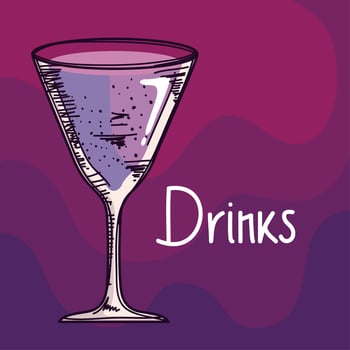 purple cup cocktail vector
