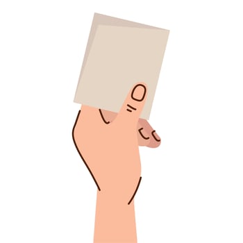 hand lifting card vector