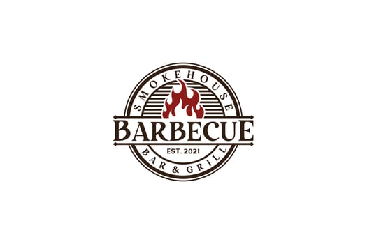Vintage Retro Rustic BBQ Grill, Barbecue, Barbeque Label Stamp Logo design vector