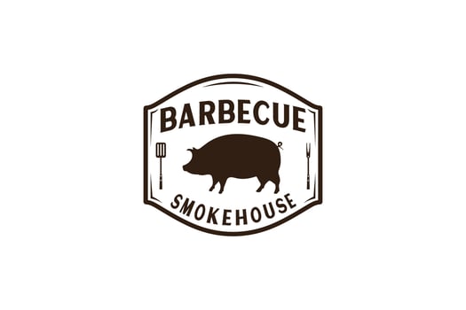 Vintage Retro Rustic BBQ Grill, Barbecue, Barbeque Label Stamp Logo design vector
