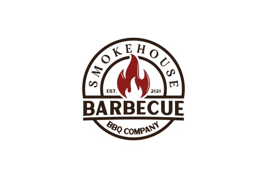 Vintage Retro Rustic BBQ Grill, Barbecue, Barbeque Label Stamp Logo design vector