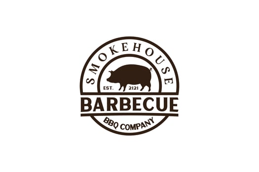 Vintage Retro Rustic BBQ Grill, Barbecue, Barbeque Label Stamp Logo design vector