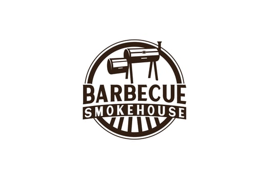 Vintage Retro Rustic BBQ Grill, Barbecue, Barbeque Label Stamp Logo design vector