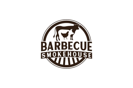 Vintage Retro Rustic BBQ Grill, Barbecue, Barbeque Label Stamp Logo design vector