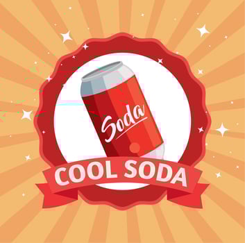 cool soda emblem product vector