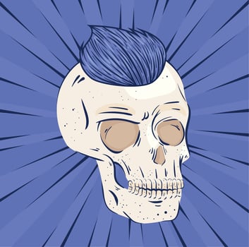 skull head with crest vector
