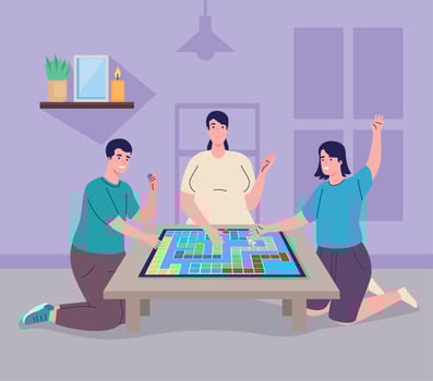 people playing parcheesi vector