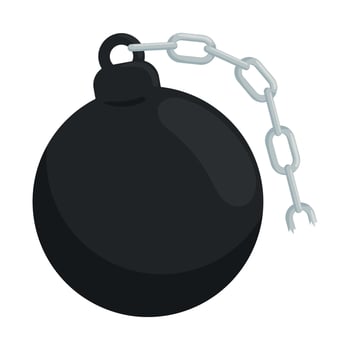 slave fetter ball vector