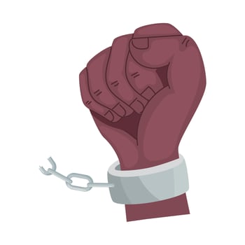 hand afro with chain vector