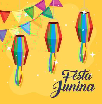 festa junina postcard vector