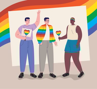 interracial lgtbi people vector