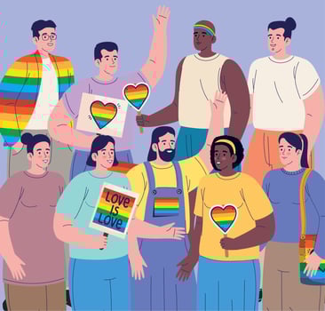 group of persons lgtbi community vector