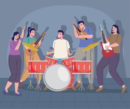 music concert five musicians vector