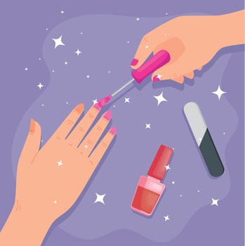 hands manicure service vector