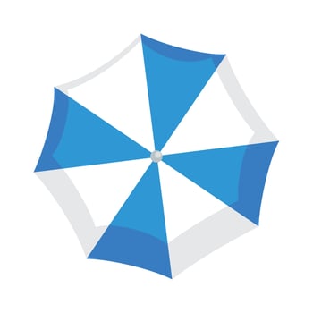 blue beach umbrella vector
