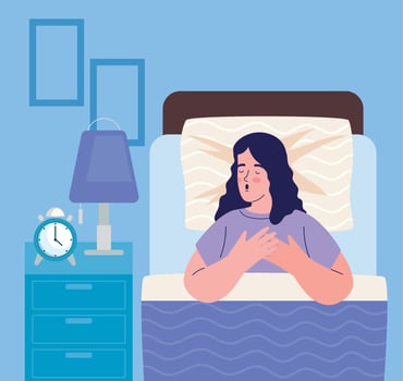 woman sleeping in bedroom vector