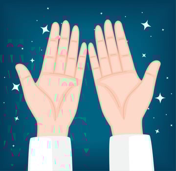 hands human praying at night vector
