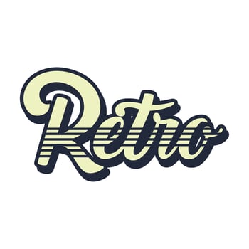 retro lettering style vector