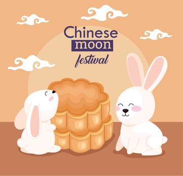 chinese moon festival celebration vector