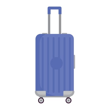 purple suitcase with wheels vector