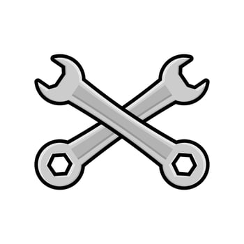 Wrench key hardware tool vector illustration