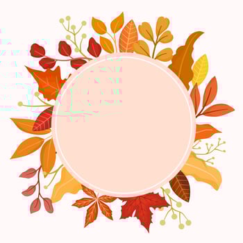 Colorful Autumn Leaves Circle Frame vector