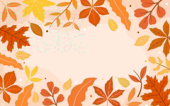 Autumn Leaves Background with Copy Space in The Center vector