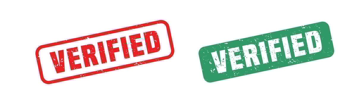 Verified stamp rubber with grunge style on white background. vector