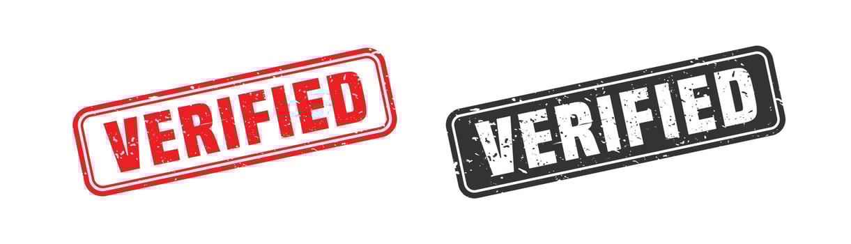 Verified stamp rubber with grunge style on white background. vector