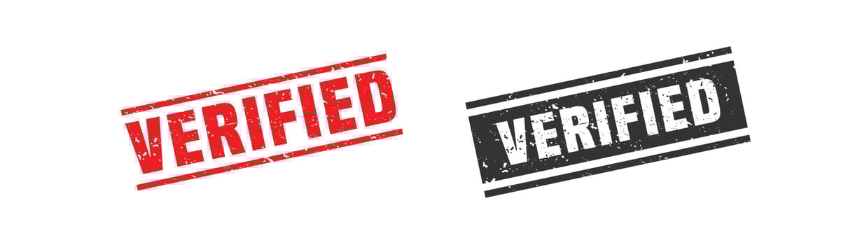 Verified stamp rubber with grunge style on white background. vector
