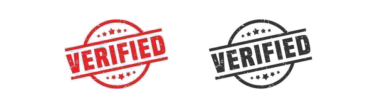 Verified stamp rubber with grunge style on white background. vector