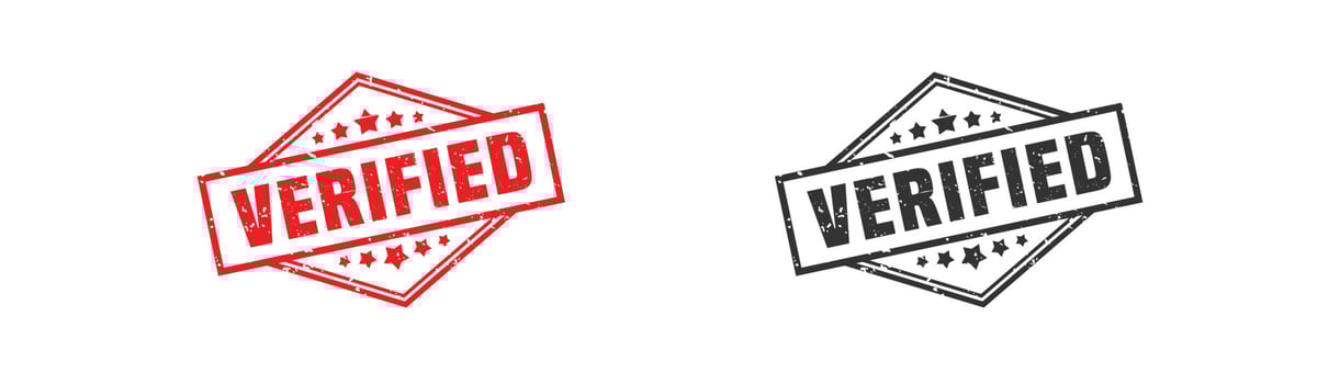 Verified stamp rubber with grunge style on white background. vector