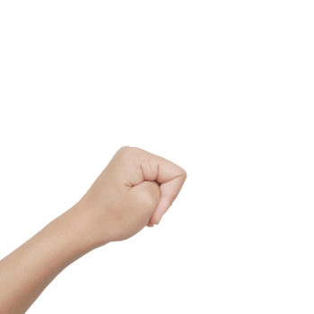 Close up Asian female hand show stranglehold, arm and hand isolated on a white background png