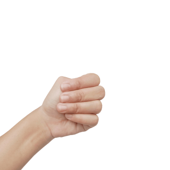 Close up Asian female hand show stranglehold, arm and hand isolated on a white background png