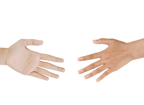 Close up Asian female 15-20 age hand pointing with index finger touching or pressing, sign arm and hand isolated on a white background copy space symbol language png