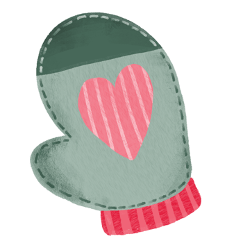 Hand Drawn christmas glove in chalk style illustration on transparent background png