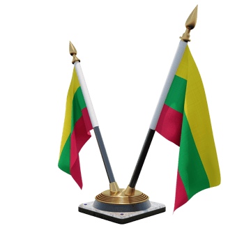 Aero 3d illustration Double V Desk Flag Stand png