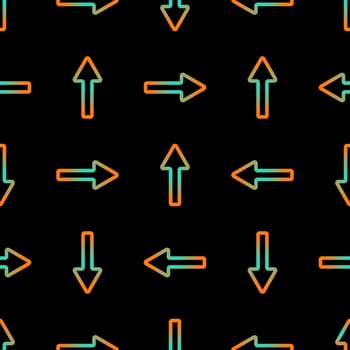 Seamless abstract geometric neon arrow pattern. Vector. vector