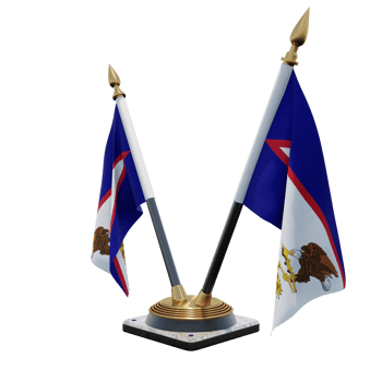 American Samoa 3d illustration Double V Desk Flag Stand png