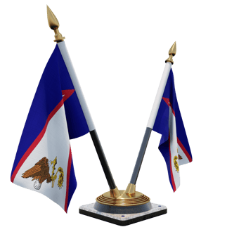 American Samoa 3d illustration Double V Desk Flag Stand png