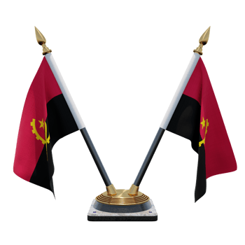 Angola 3d illustration Double V Desk Flag Stand png